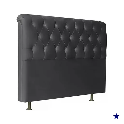 Cabeceira Queen 160cm Emilia Suede Preto ID Milani Store
