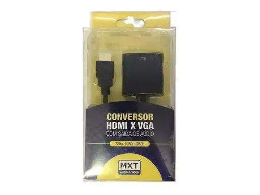 Cabo Adaptador Conversor HDMI (M) x VGA (F) c/ Áudio 15cm  - MXT