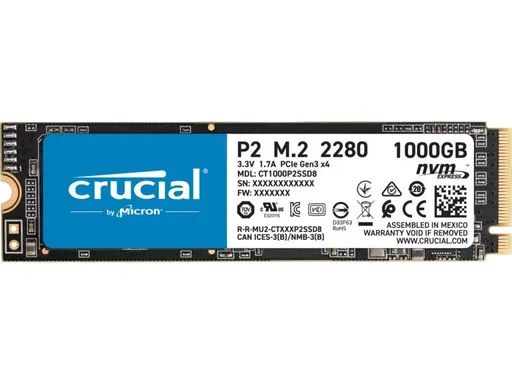 SSD Crucial P2 1TB M.2 2280 PCIe NVMe 3.0 x4 CT1000P2SSD8