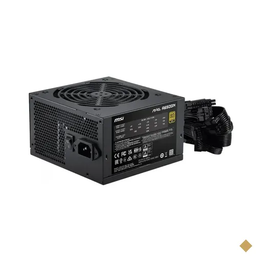 Fonte MSI MAG A650GN 650W, 80 Plus Gold, PFC Ativo, Cabos Flat, Preto - MAG…