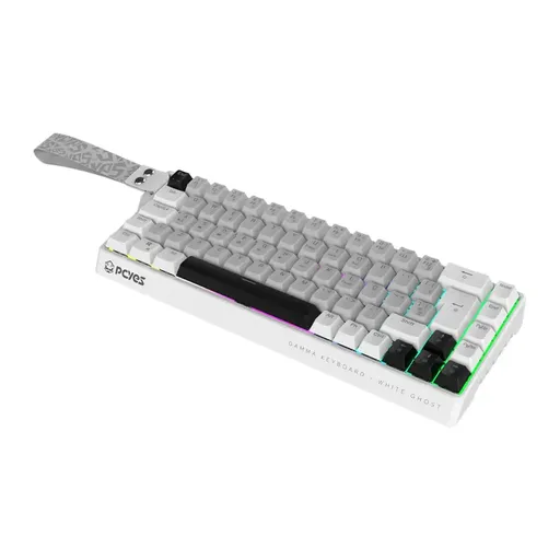 Teclado Magnético Gamer PCYES Gamma White Ghost 8000Hz com Switch Outemu Blue…