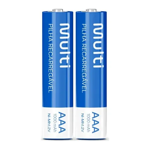 2 Pilhas Recarregáveis AAA 1000mAh, CB051 - Multilaser