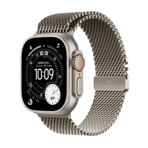 Apple Watch Ultra 3 (GPS + Cellular 49 mm) Caixa Natural de Titânio Pulseira…
