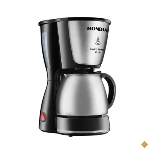 Cafeteira Eletrica Mondial Dolce Arome, 15 Xicaras, Inox, Preta, 550 W, 220v -…