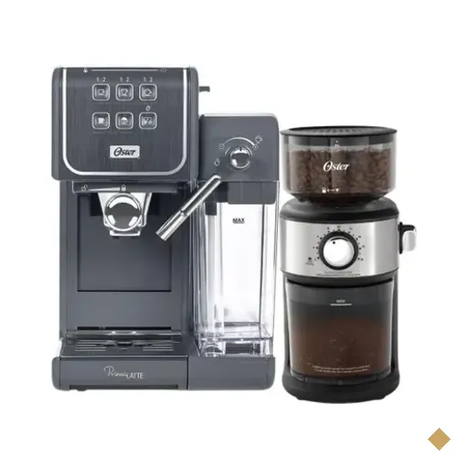 Kit Cafeteira Expresso Primalatte Touch Oster Aço Inox 1,5l Cinza 220v