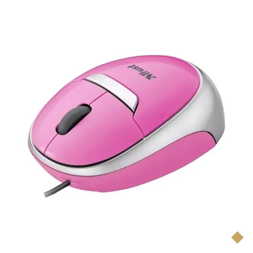 Mouse Trust Mini Óptico Retrátil - Rosa