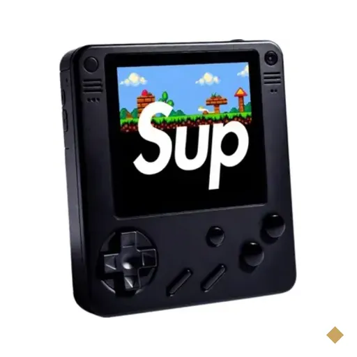 Handheld Player Retro Com Design Moderno