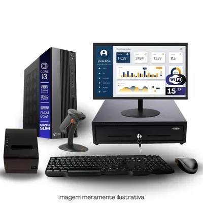 Kit Automação Pdv Tob Intel I3 8GB SSD 240GB Win10 Rede S/fio Teclado Mouse…