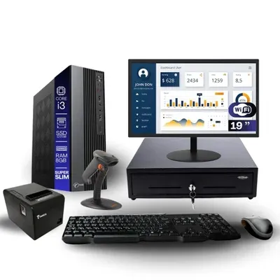 Kit Automação Pdv Tob Intel I3 8GB SSD 120GB Win10 Rede S/fio Teclado Mouse…