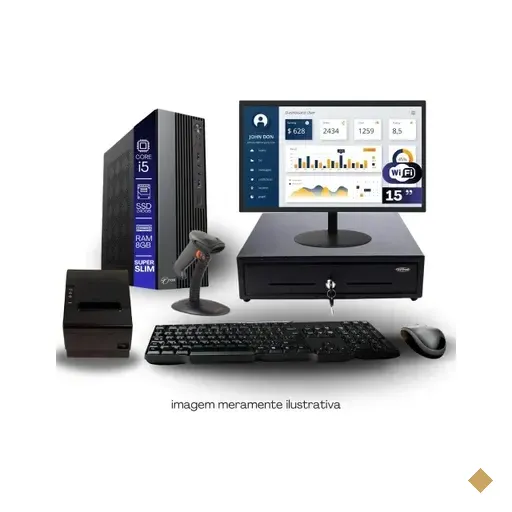 Kit Automação Pdv Tob I5 8GB SSD 240GB Win10 Rede S/fio Teclado Mouse Monitor…