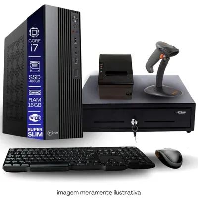 Kit Automação Pdv Tob Intel I7 16gb SSD 480GB Win10 Rede S/fio Teclado Mouse…