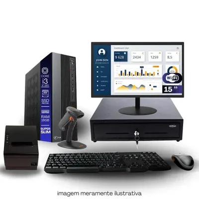Kit Automação Pdv Tob I3 4ªg 16gb SSD 480GB Win10 Rede S/fio Teclado Mouse…