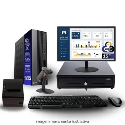 Kit Automação Pdv Tob I7 4ªg 16gb SSD 480GB Win10 Rede S/fio Teclado Mouse…
