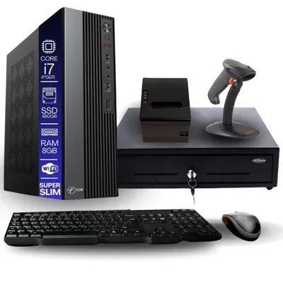 Kit Automação Pdv Tob Intel I7 4ªg 16gb SSD 480GB Win10 Rede S/fio Teclado…