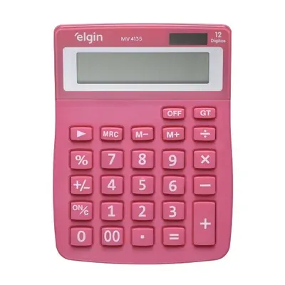 Calculadora De Mesa Elgin 12 Digitos Rosa