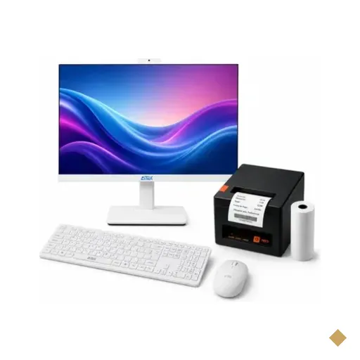 Kit Pdv Computador  Aio-24122w Pro Mkii+ Kit Teclado E Mouse Branco+ Impressora…