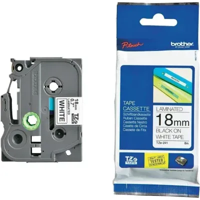 Fita Para Rotuladores Brother, Preto/branco - Tze241