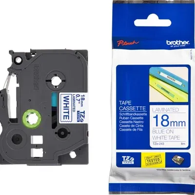 Fita Brother Branco/azul Para Rotuladores Tze243