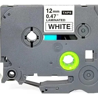 Fita Rotuladora Tze-231 Tzc 231 12mm Compatível Brother Branco E Preto