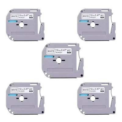 Kit 5 Fita Compatível Brother M231 Mk231 Mk 231 Pt-90 12mm
