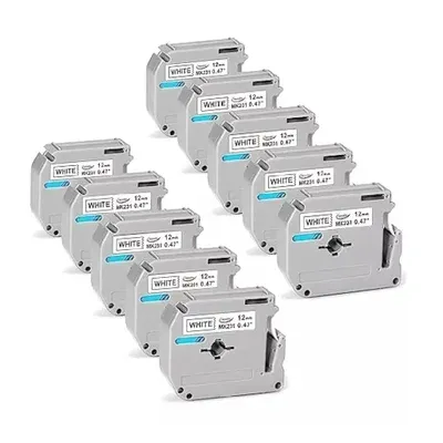 Kit Com 10 Fitas Brancas Rotulador Brother Compatível Mk 231