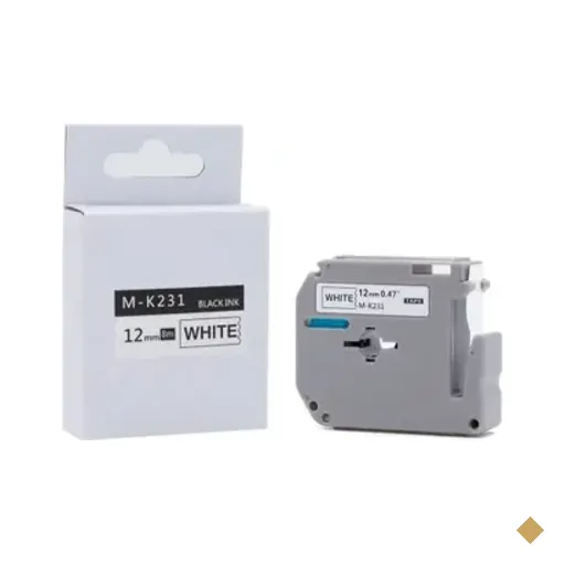 Fita Rotulador Compativel Brother Branca 12mm Mk 231 Mk231