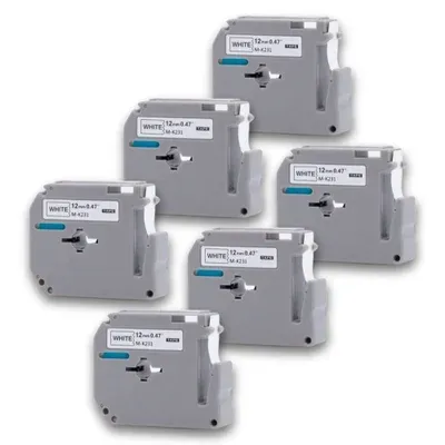 Kit 06 Fita Compativel Mk231 M-k231s 12mm P/ Brother