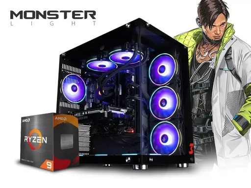 PC Gamer Monster Light AMD Edition (AMD Ryzen 9 5900X, 32GB (2x16gb) DDR4-3200…