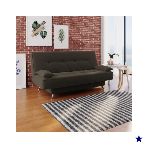 sofá cama 1,80m França Suede Marrom Adonai Estofados