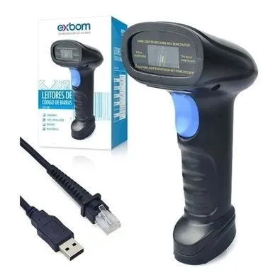 Leitor De Codigo De Barras Laser Usb Com Fio Exbom Lcb-160