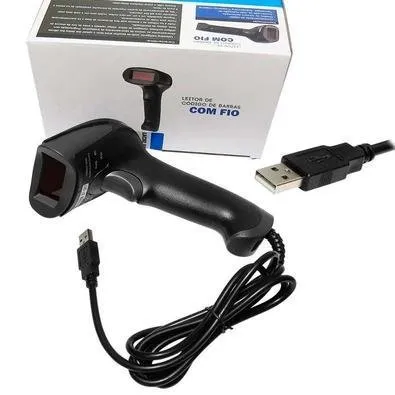 Scanner Leitor De Código De Barras 1d Com Fio Usb Ean Boleto Nf Plug And Play