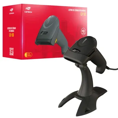 Leitor De Código De Barras C3tech Lb-50bk, Cabo Usb, Leitura De Códigos 1d…