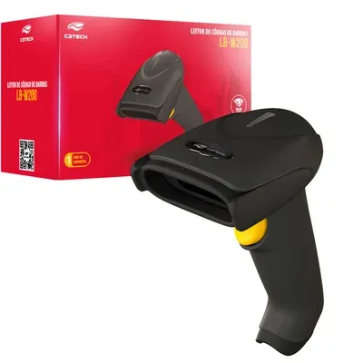 Leitor De Código De Barras C3tech Lb-w200v3, Sem Fio Ou Cabo Usb, 1d, Danfe…