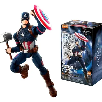 Infinity Saga Blokees Champion Class Captain America Model Kit Articulado…