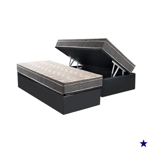 Cama Box Baú Solteiro: Colchão Anatômico Paropas D45 Conforto Mega Firme +…