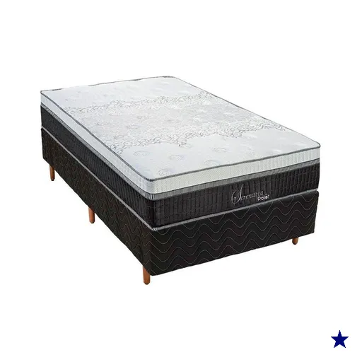 Cama Box CRC Solteiro +Colchão Molas Serenatta Polar 88x188