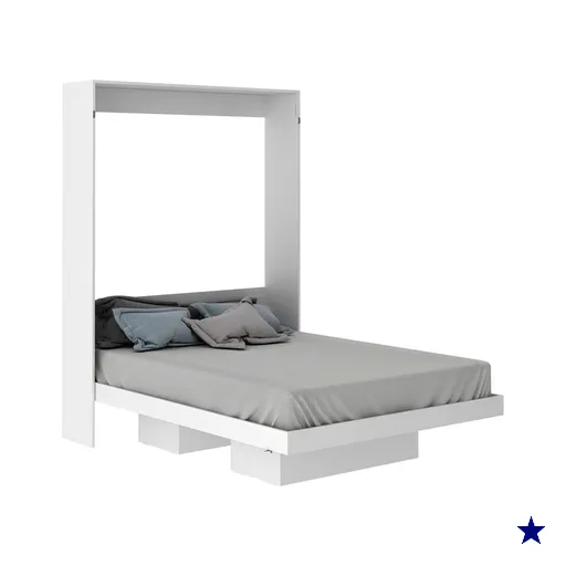 Cama Retratil De Parede Casal CM8016 Branco Tecno Mobili