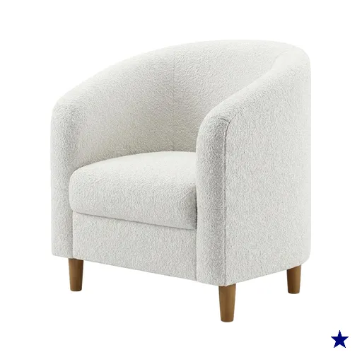 Poltrona Decorativa Aura Pes Madeira Boucle TCE 1010 MOLL