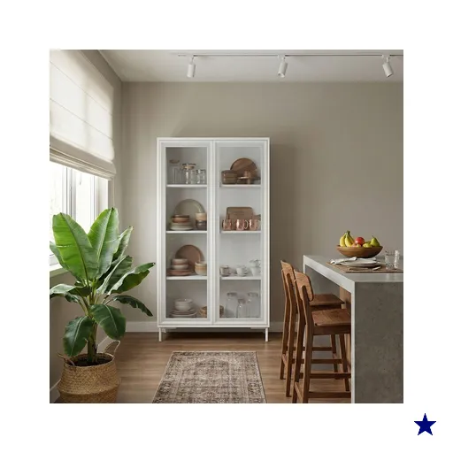 Cristaleira Refresh 2 Portas 3 Prateleiras com Vidro Branco - Brv