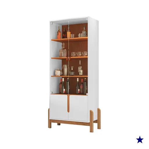 Cristaleira 4 Portas Para Sala De Estar 50519 Branco Cedro DCASA