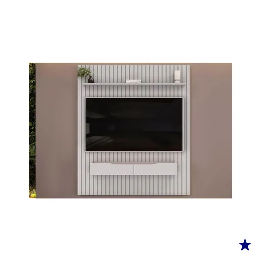 Estante p/ Sala até 65 Pol Pratic Ripado c/ 2 Gavetas 183x240cm Bali - DJ…