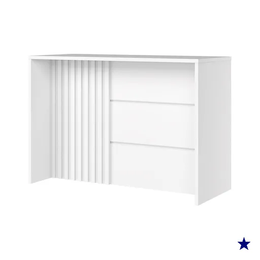 Mesa Bancada Gourmet MDF 146x101 cm C630 Americana Branco Henn