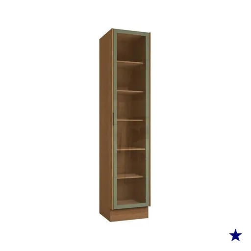 Cristaleira Sala Jantar Vibra T628 c/ 1 Porta c/ Vidro 50cm Canela/Verde…