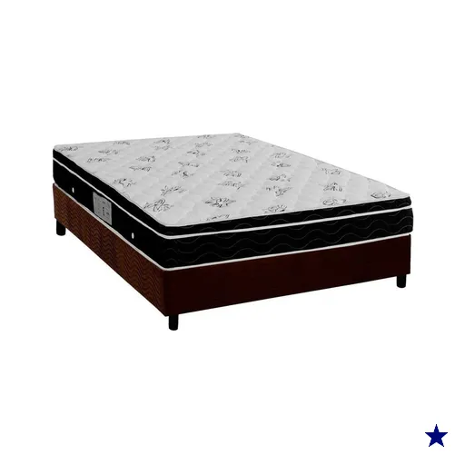 Cama Box Casal: Colchão Molas Ortobom Nanolastic Physical Spring + Base CRC…