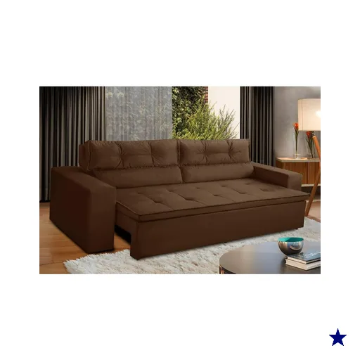 Sofá Retrátil e Reclinável 3 lugares com Molas 2,00m Vegas Suede Marrom…
