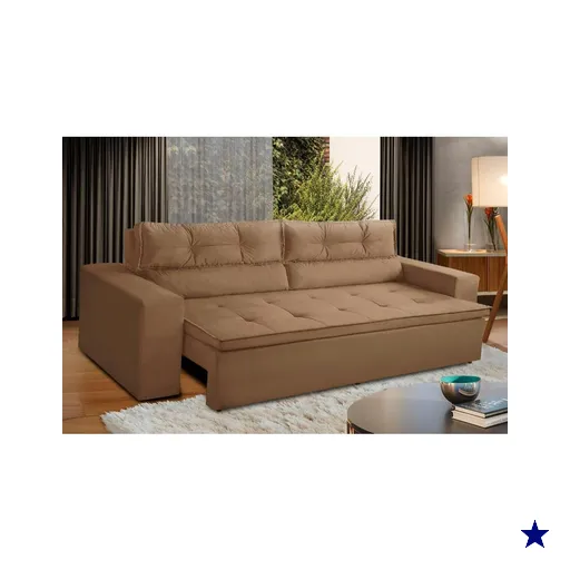 Sofá Retrátil e Reclinável 3 lugares com Molas 2,00m Vegas Suede Cappuccino…