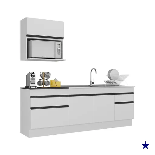 Armário de Cozinha Compacta com Rodapé Veneza Multimóveis MP2110.964…