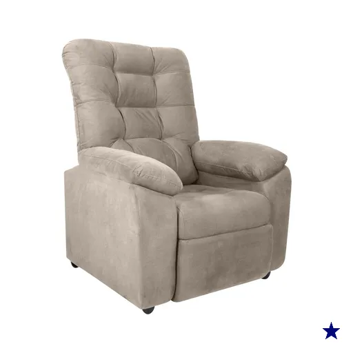 Poltrona Retrátil e Reclinável 88cm com Pés Multimóveis CR45263 Bege