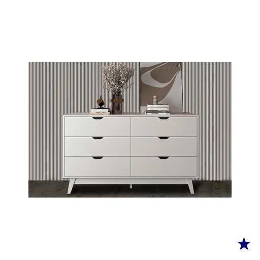 Cômoda Casal CM8044 6 Gavetas Branco - Tecno Mobili