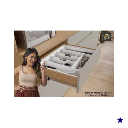 Kit de Cozinha Compacta Realeza c/ 4 Portas 5 Nichos e 2 Gavetas 160cm…